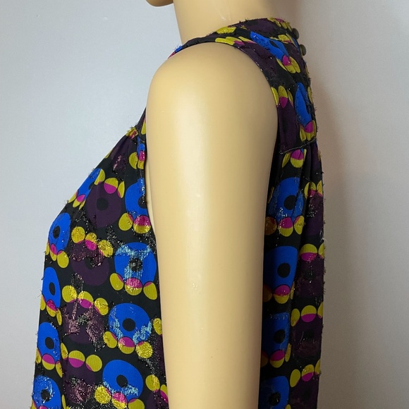 Anna Sui mod metallic graphic print shift dress! - Picture 7 of 12